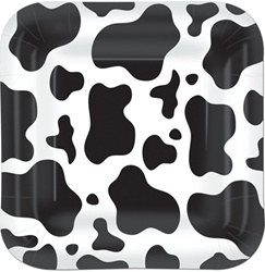 cow print lunch plates