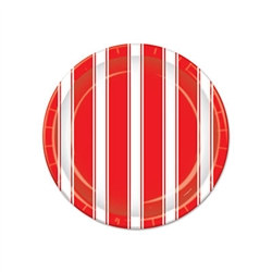 red and white stripes plates