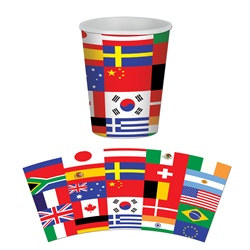 International Flag Hot/Cold Cups (8/pkg)