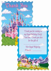 princess party thank you notes