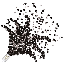 Push Up Confetti Poppers - Black & Silver