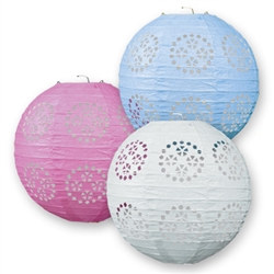 Lace Paper Lanterns 3/pkg (choose color)