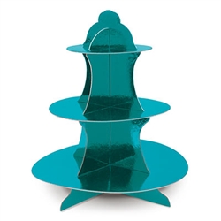 Metallic Cupcake Stand - Turquoise