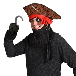 Caribbean Pirate Hat with Dreadlocks