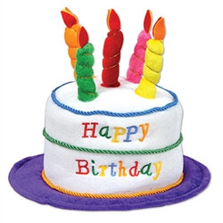 plush birthday cake hat