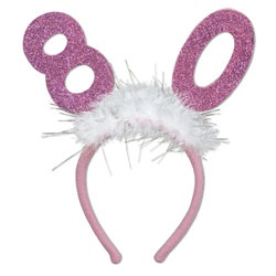 number 80 glittered boppers with marabou
