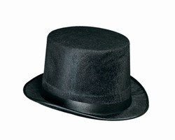 Black Vel Felt Top Hat