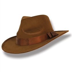 Brown Fabric Fedora Hat