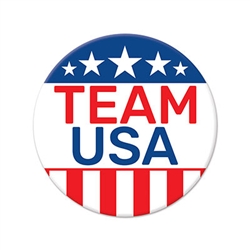 It's all about the Patriotic Pride, and what better way to wear your pride on your chest than these Team USA Party Buttons? Each package comes with 5 2.25 inch metal buttons. The buttons have standard safety pin closures. Intended for adults only.