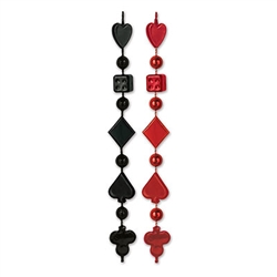Put your cards on the table when you wear these casino beads!  Your guests will know they've been dealt a winning when they're wearing them.  Sold 6 strings per package, they make great gifts and keepsakes and even look good hanging from a rear-view!