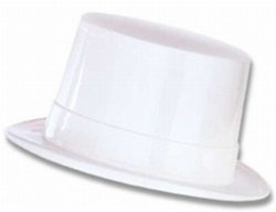 White Plastic Topper Hat - just thing to build your halloween, Cosplay, or theater costume on!