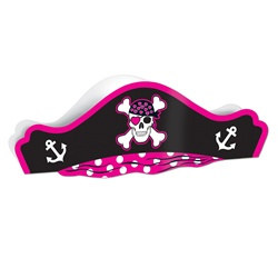 printed pink pirate hat