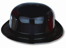 Black Plastic Derby Hat