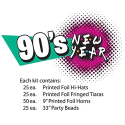 Assortment for 50 includes Hi-Hats, Tiaras, horns and beads - everything you need to ring in the New Year right!