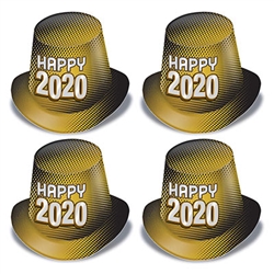 Celebrate the New Year, and invite the whole neighborhood! Your guests will love these 2020 New Year High Hats. Sold 25 per package in assorted colors as pictured. Each hat is a full 5 inches tall with and 1.5 inch brim.