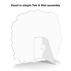 Cutouts includes an easel on the back to make placing on tables, mantles, window sills and any flat area simple and easy. 