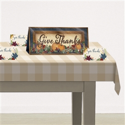 Add a warm and welcoming message to your table with this classic, rustically styled 3-D Foil Fall Thanksgiving Centerpiece.