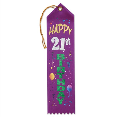 happy 21st birthday ribbon
