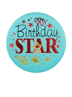 Birthday Star Satin Button