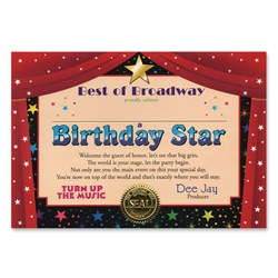 Birthday Star Award Certificates