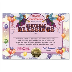 Birthday Blessings Award Certificates