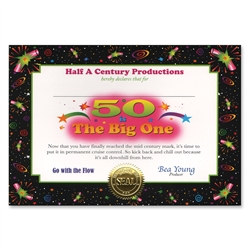 50 Is The Big One Award Certificates