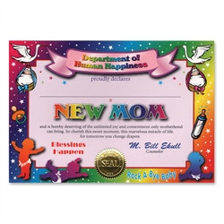 New Mom Award Certificates