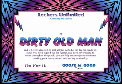 Dirty Old Man Certificate