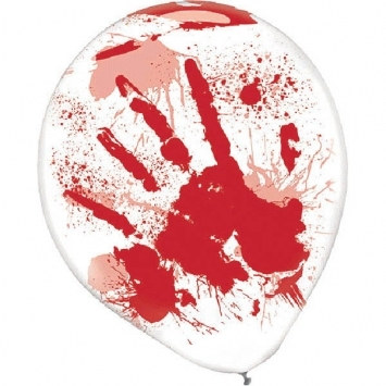 Bloody Hand Latex Balloons (6/pkg)