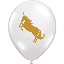 Unicorn Ballon with 2 gold unicorns