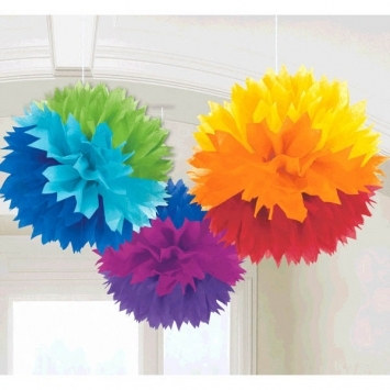 rainbow fluffy tissue decorations