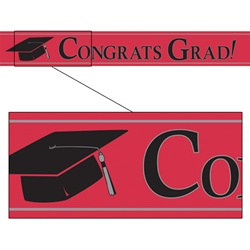 Red Congrats Grad Foil Banner