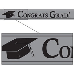 Silver Congrats Grad Foil Banner