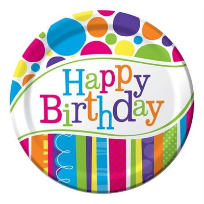bright and bold happy birthday lunch plates