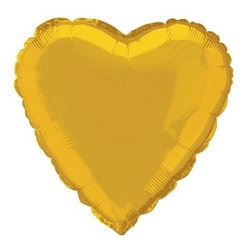   Gold Metallic Mylar Heart Balloon