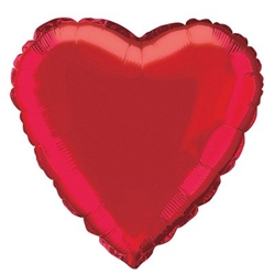 Red Metallic Mylar Heart Balloon 