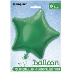 Green Foil Star Balloon 20"