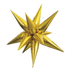 Gold Star Burst Balloon