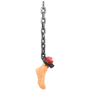 bloody foot with chain