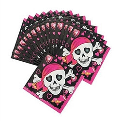 pink pirate beverage napkins