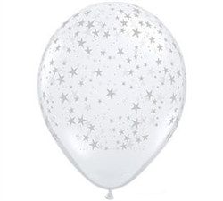Clear Latex Balloons with Stars