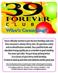 39 Forever Club Plastic Pocket Card
