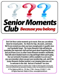 Senior Moments Club Plastic Pocket Card (1/Pkg)