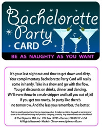 Bachelorette Party Plastic Pocket Card