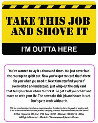 Take This Job and Shove It Plastic Pocket Card 