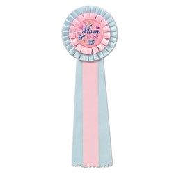 Pink and Blue Mom To Be Deluxe Rosette Ribbon