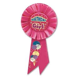 birthday girl rosette ribbon