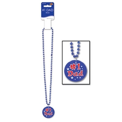 Blue Bead with Number 1 Dad Medallion