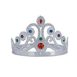 Our Silver Plastic Jeweled Queen's Tiara will have your guests shouting 'Long Livve The Queen'!