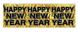 Gold Metallic Happy New Year Banner